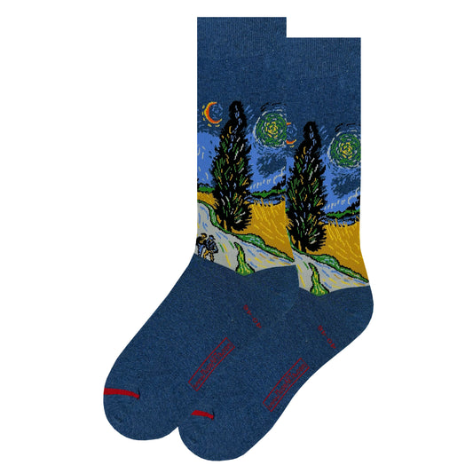 CHAUSSETTES Vincent van Gogh - Route de campagne en Provence la nuit